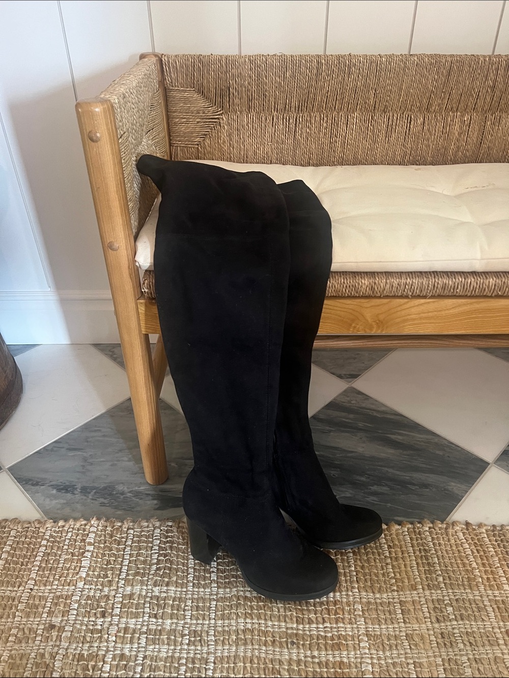 Calvin Klein Jeans Black Over-The-Knee Suede Boots